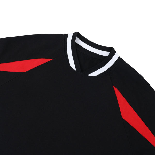 Colorblock V Neck Cotton Tee 250G