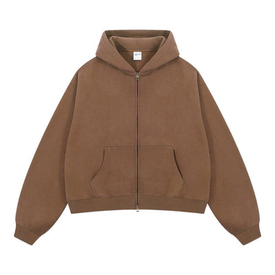Dual Zipper Fleece Hooded Streetwear Hoodie