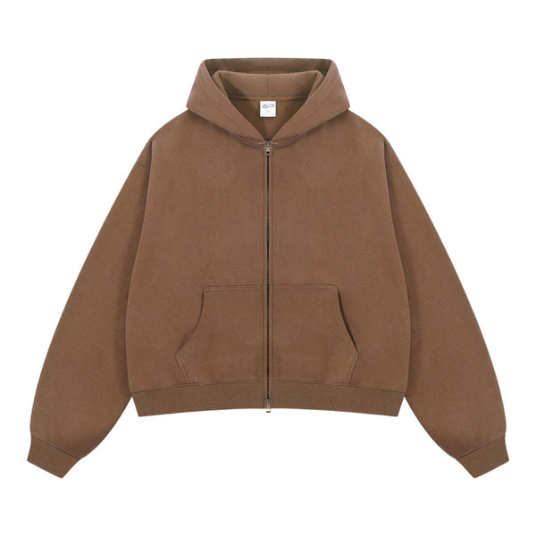 Dual Zipper Fleece Hooded Streetwear Hoodie