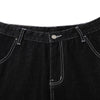 Raw Denim Deconstructed Wide Leg Denim Shorts