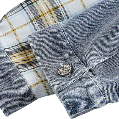 Vintage Distressed Patchwork Denim Jacket