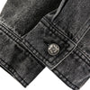 Stitched Diamond Design Relaxed Water-washed Denim Work Jacket