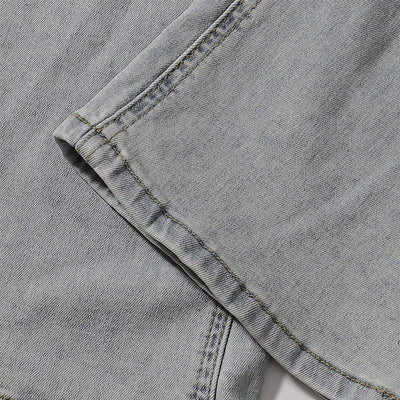 Light Blue Vintage Wash Flared Denim Jeans
