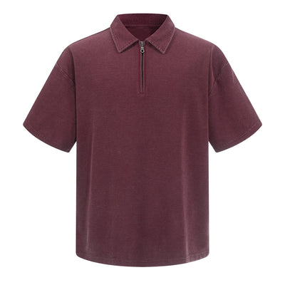 Zippered Polo Soft Cotton Everyday Casual Stylish Tee