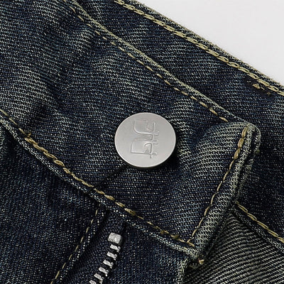 Straight Leg Distressed Denim Jeans