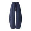 Vintage Washed Curved Panel Wide Drawstring Pants