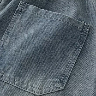 Drawstring Relaxed Fit Denim Shorts