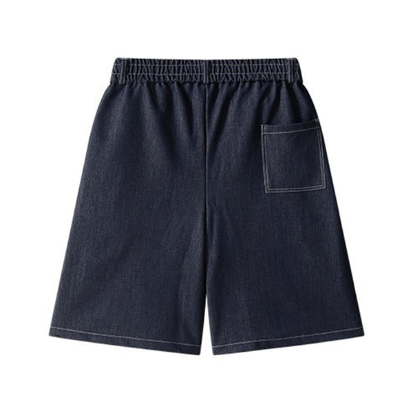 High Waist Tie Belt Relaxed Denim Shorts