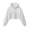 Women's Solid Zip-Front Cropped Hoodie