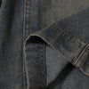 Knee Patch Design Vintage Washed Denim Shorts