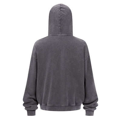 Double Yarn Vintage Washed Zippered Comfort Hoodie
