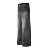 Gradient Fade Knee-Ripped Baggy Jeans
