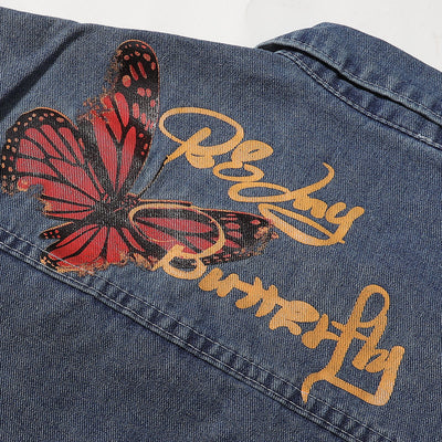 Floral-Printed Denim Trucker Jacket