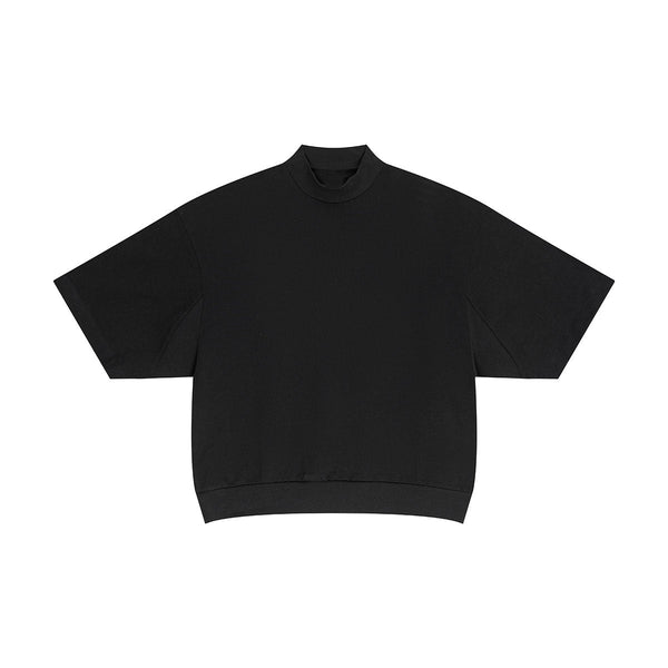 Oversized Mock Neck Short Sleeve T-shirt