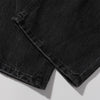 Black Acid Wash Distressed Wide Leg Denim Jeans