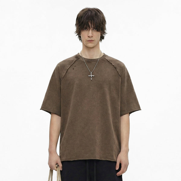 Heavy Washed Wax-Dyed High Street Raglan Tee