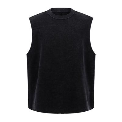 Vintage Washed Knitted Sleeveless Fitted Tank Top