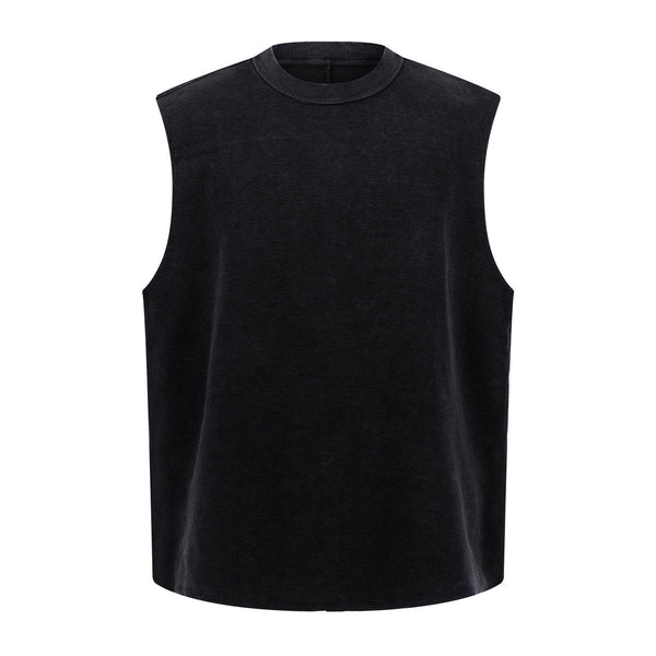 Vintage Washed Knitted Sleeveless Fitted Tank Top