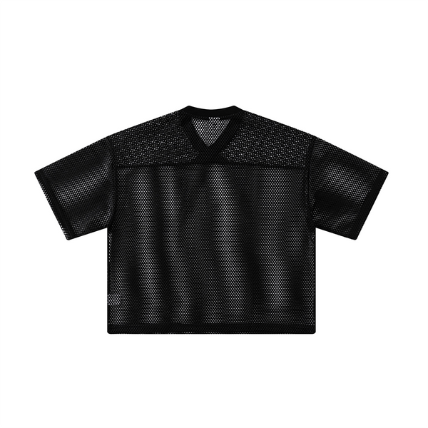 Breathable Mesh Oversized V Neck Tee