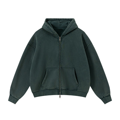 Soft Fleece Zip Up Hoodie Front Pockets