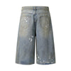 Ink Splash Vintage Wash Bermuda Shorts