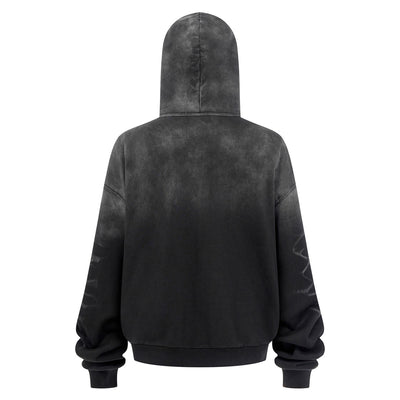 Tiger Stripes Gradient Color Zip Up Hoodie