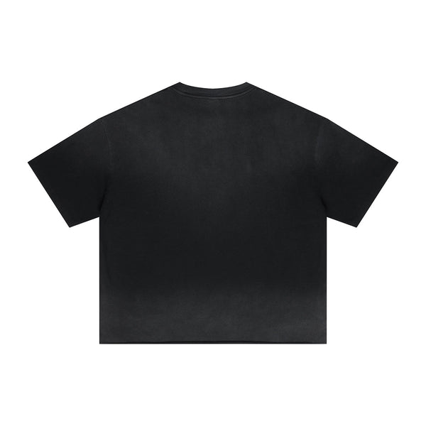 Boxy Raw Edge Washed Loose Short Sleeve Tee