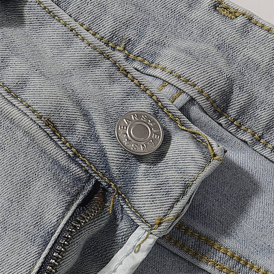 Light Blue Vintage Wash Flared Denim Jeans