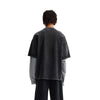 Layered Sleeve Two-Tone Oversized Streetwear T-Shirt