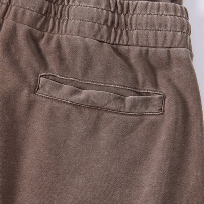 Double Waistband Snow Washed Distressed Shorts