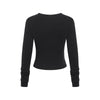 Long-Sleeve Ribbed Henley Top 275gsm