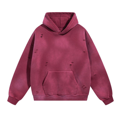 Rips Soft Fleece Lined Distressed Pullover Hoodie