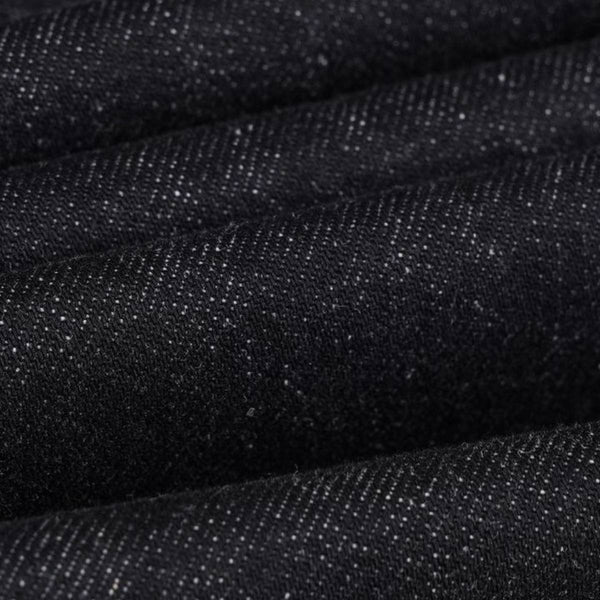 Contrast Stitch Black Wide-Leg Jeans
