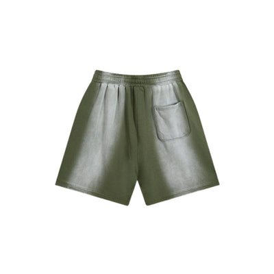 Distressed Spray Dyed Heavyweight Terry Sweat Shorts