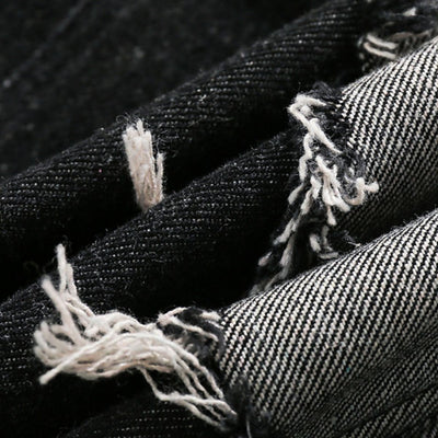 Street Hip-hop Distressed Patchwork Denim Jacket