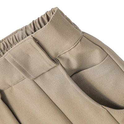 Premium Plain Pleated Seam Drape Wide Fit Stretch Pants