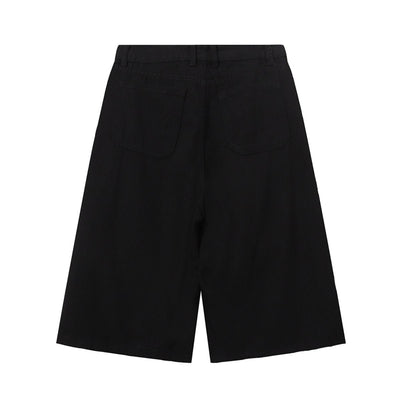 Contrast Stitch Utility Denim Shorts
