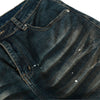 Men's Distressed Paint Splatter Denim Pants Vintage Loose Flare