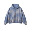 Oversized Spray-Bleach Distressed Fleece Hoodie