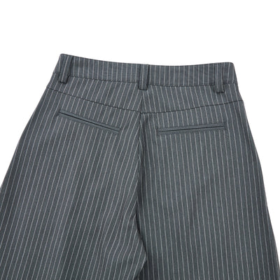 Vintage Stripe Barrel-Leg Tailored Trousers