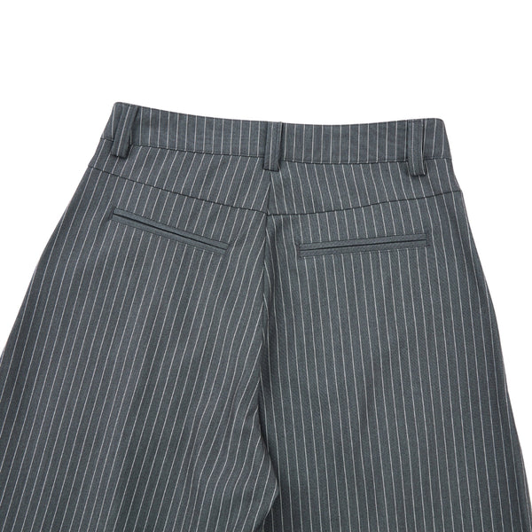 Vintage Stripe Barrel-Leg Tailored Trousers