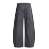 Vintage Washed Curved Panel Barrel-Leg Pants