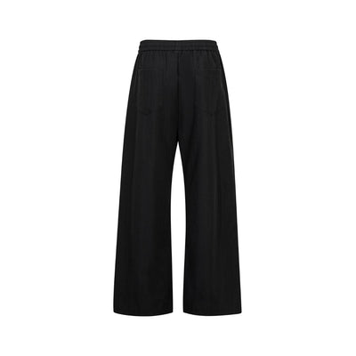 Relaxed Drawstring Wide Leg Casual Trousers