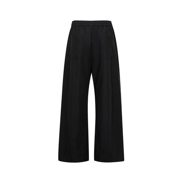 Relaxed Drawstring Wide Leg Casual Trousers