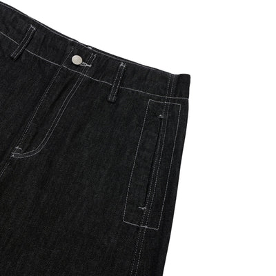 High-Waist A-Line Denim Cropped Shorts