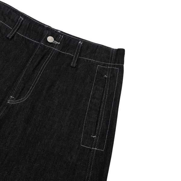 High-Waist A-Line Denim Cropped Shorts