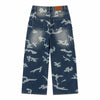 Camo Print Distressed Straight Leg Jeans