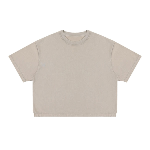 275G Heavyweight Cotton Coverstitch Cropped Tee