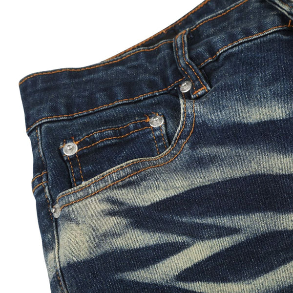 Vintage Distressed Slim Flare Jeans