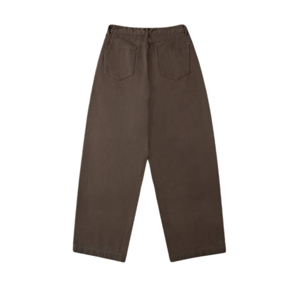 High Waist Structured Seam Relaxed Draped Wide Leg Pants